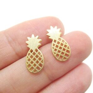 Ladies/Women Brushed Small Pineapple Earrings